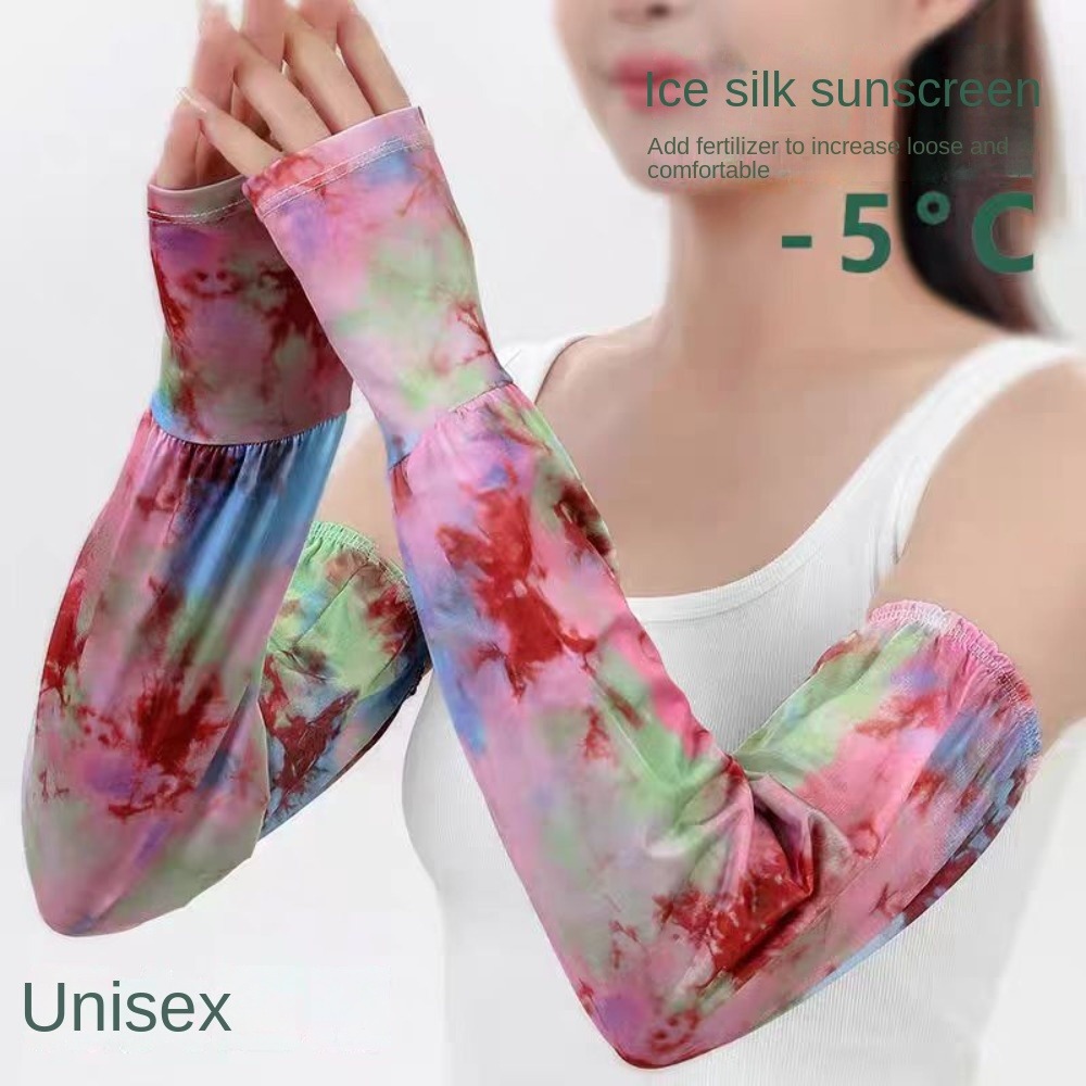 타이다이 롱 아이스 실크 슬리브 에스닉 스타일 자외선  - Cycling Gloves 리뷰 및 가격