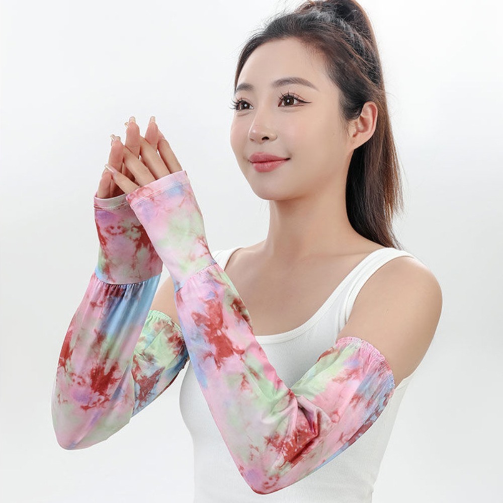 타이다이 롱 아이스 실크 슬리브 에스닉 스타일 자외선  - Cycling Gloves 리뷰 및 가격
