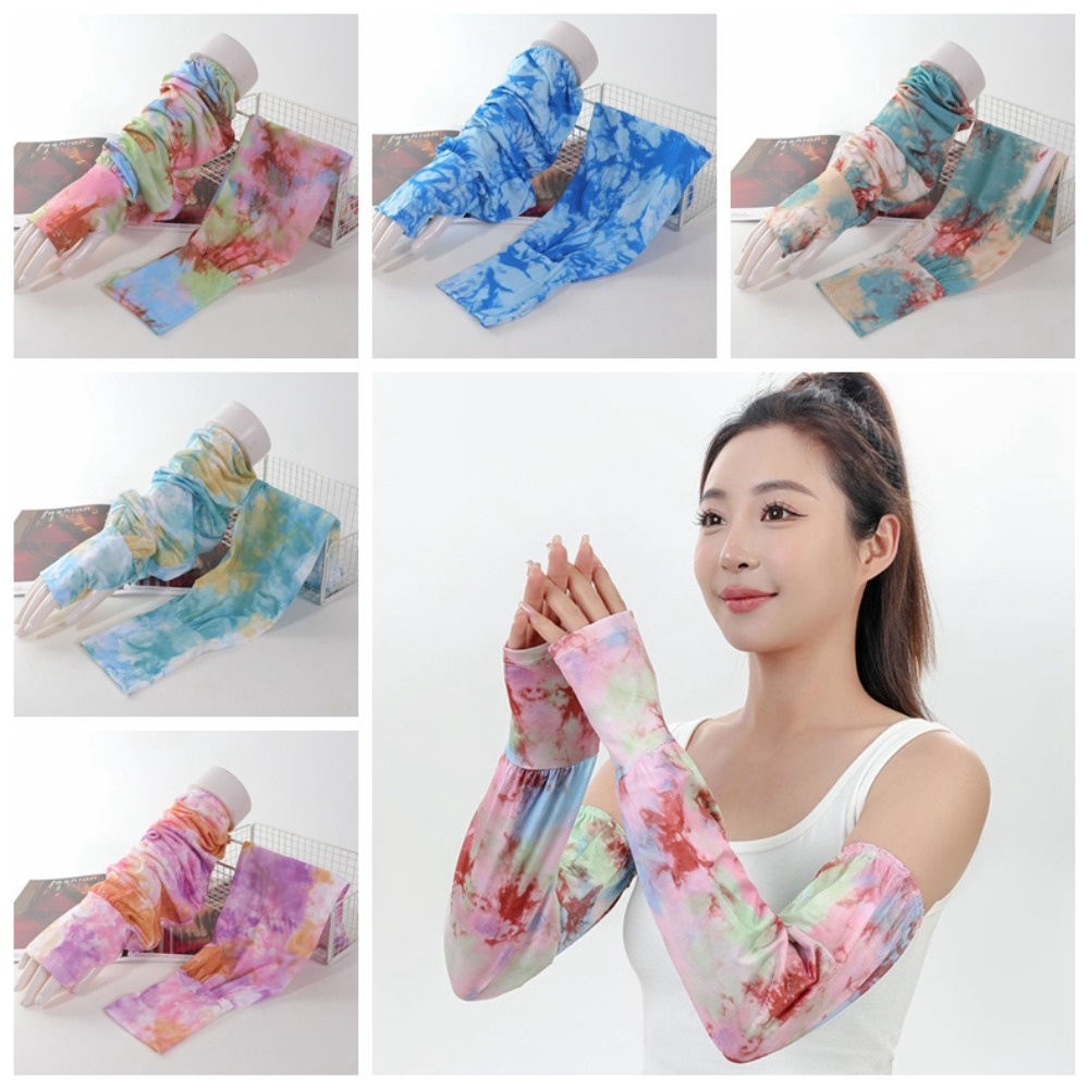 타이다이 롱 아이스 실크 슬리브 에스닉 스타일 자외선  - Cycling Gloves 리뷰 및 가격