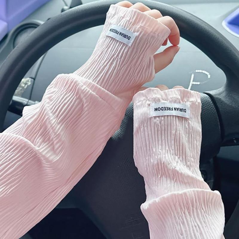 유행하는 여성용 여름용 얇은 아이스 실크 긴팔 팔토시, - Cycling Gloves 리뷰 및 가격