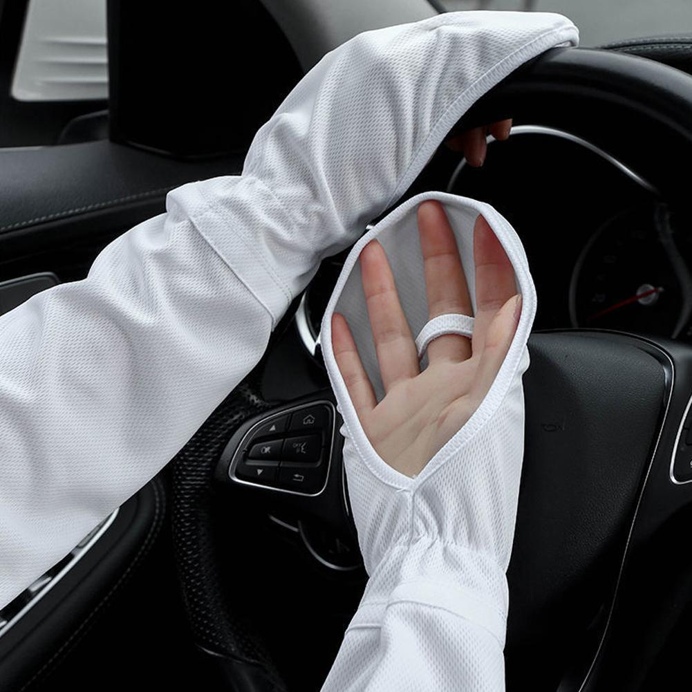 솔리드 컬러 대형 얼음 실크 장갑 여성 운전 선 스크린 - Cycling Gloves 리뷰 및 가격
